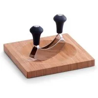 Zeller Present Kräuterschneidebrett Bamboo, Bambus, Edelstahl, (Set, 2-St., Wiegemesser), Edelstahl Wiegemesser inklusive