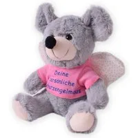 TE-Trend Kuscheltier Maus 25 cm Schutzengel Plüschtier Glücksbringer Engel, mit T-Shirt - Deine persönliche Schutzengelmaus