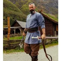 Leonardo Carbone Wikinger-Kostüm Wikinger Tunika Blaugrau "Torsten" XXXL