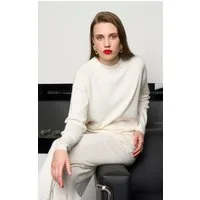 Passioni Strickpullover mit geripptem Stehkragen