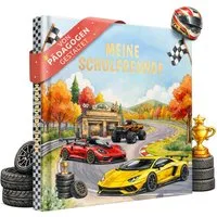 Eulentaler Freundebuch Junge (Schule) I von Pädagogen gestaltet, Autos, Monstertrucks & Goldprägung, Geschenk für Schulkinder