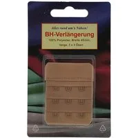 Zettl GmbH BH-Verlängerung BH-Verlängerung 3-reihig, 45 mm beige, 1 Stück (Stück, 1 St), BH-Verlängerung BH-Extender BH-Verlängerungsstück BH-Erweiterung B