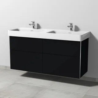 Sanipa 3way Waschtischunterbau zu Laufen Pro S Waschtisch mit 4 Auszügen, Schwarz-Matt BS77108