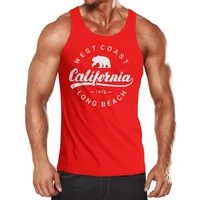 Neverless Tanktop Herren Tank-Top California Republic Muskelshirt Muscle Shirt mit Print