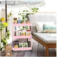 SPACEKEEPER Servierwagen 3-stöckiger schmaler Rollwagen, Badorganizer, Küchenorganizer, (1 St), Mobiler Aufbewahrungswagen für enge Nischen, Küche & Wäscherei