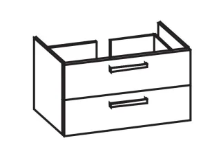 Artiqua 413 Waschtischunterschrank für Xeno 126290, 126291 Anthrazit Hochglanz, 413-WU2L-K93-7015-51 413-WU2L-K93-7015-51