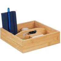 relaxdays Organizer Bambus Organizer 4 Fächer