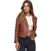 Tazzio Lederjacke F507 Biker Look mit coolen Zipper-Details & Reverskragen