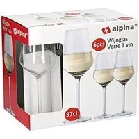 *Alpina* Weißweinglas Weissweinkelch 370 ml, Glas, klar (6er Pack), 1-tlg.