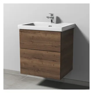 Sanipa 3way Waschtischunterbau zu Villeroy & Boch Subway 3.0 Waschtisch mit 2 Auszügen, Eiche-Tabak SM84650