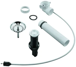 GROHE Zugstangen-Ablaufgarnitur 40986 Push-Exzenter für Küchenspülen edelstahl, 40986SD0 40986SD0