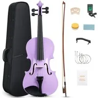 LALAHO Violine Geige 1/4 Violinenset 1/4 Komplettset mit Zubehör für Anfänger, Einsteiger/Schülerinstrument, inkl. Bogen, Koffer, Kolophonium