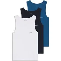 BOSS Tanktop 3P RibClassic BOSS ONE Ton in Ton Stickerei auf der Brust