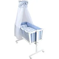 Baby-Delux Stubenbett Babywiege Komplettset, Schaukelwiege Weiß 90x40cm Komplett Bettset Wiegenset