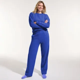 Jogginghose mit geradem Bein SERIOUS SWEATS, Damen,  Blau, Baumwoll-Mischung/Polyester-Mischung, by Lands' End
