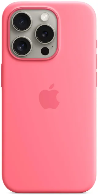 Apple Silikon Case mit MagSafe [für iPhone 15 Pro] pink