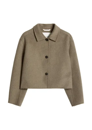 Marc OPolo Casual - Wolljacke regular Stone Taupe Melange - Gr. - 38