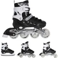 NILS EXTREME Inlineskates 4-IN-1 Inliner Schlittschuhe Rollschuhe Eishockey, Verstellbare Größe & wechselbare Kufen