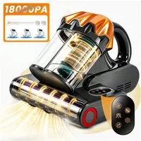 Grenintol Matratzenreinigungsgerät 18.000Pa Milbenstaubsauger mit Sensor, UV-C-Licht, 65 °C Heißluft, 550 W, Beutelloser Milbensauger mit HEPA-Filter, Vibrationsbürste mit Klopffunktion, Staubsensor und Diffusionsfilter, kompakter Milben-Handstaubsau