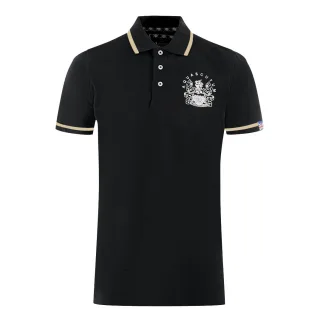 Aquascutum Aldis Schwarzes Polohemd mit Spitze