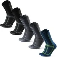DANISH ENDURANCE Basicsocken Long Distance Crew (5-Paar) Wadenlange Sportsocken für Läufer, Anti-Blasen & Rutschfest