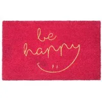 Giftcompany Fußmatte Fußmatte aus Kokosfasern Be Happy Pink (75x45cm)