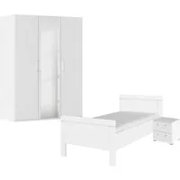 rauch Schlafzimmer-Set Komplettschlafzimmer Schlafzimmer EVELYN, (Set, 3-tlg., inkl. SOFT-CLOSE-FUNKTION), Schrank und Bett in 2 Breiten, Nachttisch 2 Schubladen MADE IN GERMANY