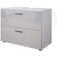 Vicco Waschbeckenunterschrank Irma, Weiß Hochglanz, 80 x 59 cm (1-St)