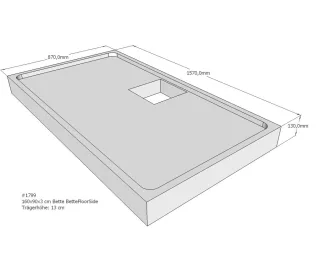 Neuesbad Wannenträger für Bette Floor Side 1600x900 SD21073
