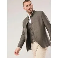 Walbusch Janker Herren Reiseleinen-Janker Comfort fit Stehkragen, modern, knitterarm, Kurzgröße
