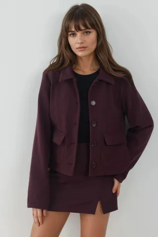 Knopfjacke mit Struktur und Taschen