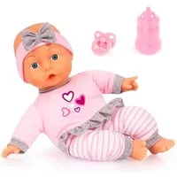 Bayer Babypuppe Puppe, 30 cm rosa/grau (3-tlg)