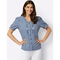 Sieh an! Klassische Bluse Karo-Bluse Kurzarm