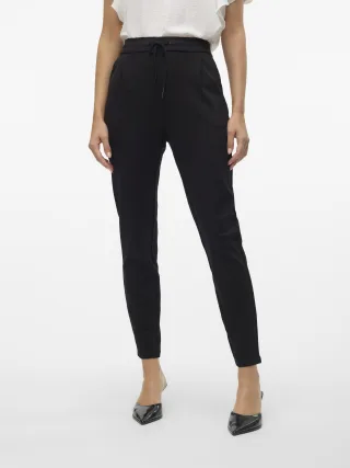 VERO MODA - VMEVA MW LOOSE STRING PANT NOOS black - Gr. - M/32