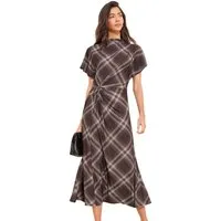 LIPSY Midikleid Lipsy Midikleid mit seitlichem Knoten, Karomuster (1-tlg)