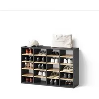 Livinity® Schuhregal Liguria, Goldkraft Eiche/Anthrazit, 20 Fächer, 1-tlg.