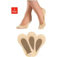 LASCANA Feinfüßlinge Ballerina Socken Damen Rutschfeste Invisible Sock low cut Silicon (Packung, 3-Paar) nicht auftragend, mit Baumwollsohle