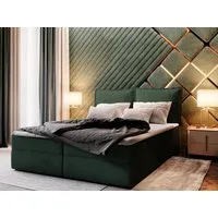 Masseno Boxbett LENTE 140x200 cm mit Bonell Matratze und Topper, Doppelbett, Polsterbett mit Kopfteil, Boxspringbett