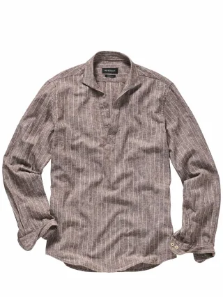 Mey & Edlich Herren Peaky-Coast-Schlupfhemd Braun 55 % Baumwolle, 45 % Leinen