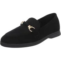 Ital-Design Elegante Loafers für Damen mit Komfort und stilvollem Design Slipper (91117127) Blockabsatz Mokassins in Schwarz