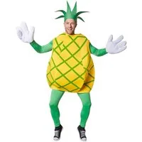 dressforfun Lebensmittel-Kostüm Kostüm Ananas, Highlight: Ärmelloses Oberteil mit gekreuzten, grünen Streifen