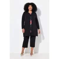 Ulla Popken Shirtjacke Jerseyjacke Punkte V-Ausschnitt Knopfverschluss