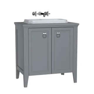 VitrA Valarte Set 78 cm Einbauwaschtisch + Waschtischunterschrank 2 Türen Grau Matt,62169 62169