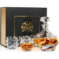 LuxusKollektion Gläser-Set Whisky Karaffe Gläser Set 750ml Dekanter 4x320ml Kristallglas Geschenk
