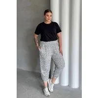 Stil Diva Bequeme Jeans Locker geschnittene Plus-Size-Hose mit elastischem Bund, Bündchen und