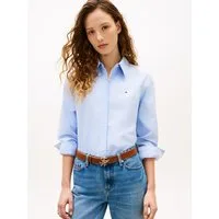 Tommy Hilfiger Hemdbluse OXFORD RELAXED FIT SHIRT mit Hemdblusenkragen und Stickerei Baumwolle, relaxed fit