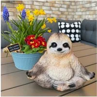 Online-Fuchs Dekofigur YOGA Faultier in Meditation - Gartenfiguren auch für außen geeignet, Aus Kunstharz/Polyresin gefertigt - Outdoor geeignet