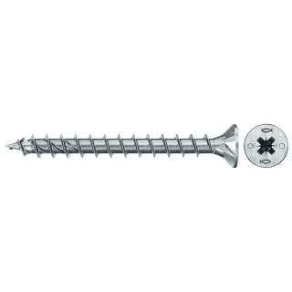 Fischer Spanplattenschraube 5,0x45 PowerFast FPF II CZF BC, Senkkopf, Kreuzschlitz PZ, Vollgewinde - 670402