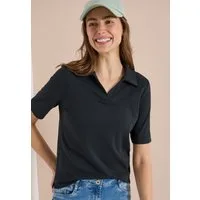 CECIL Poloshirt mit seitlichen Schlitzen im Saum