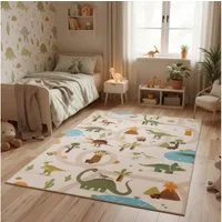 Carpettex Kinderteppich Bunte Dino Welt, Rechteckig, Höhe: 8 mm